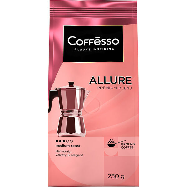 Кофе молотый Coffesso Allure 250г мягк упак