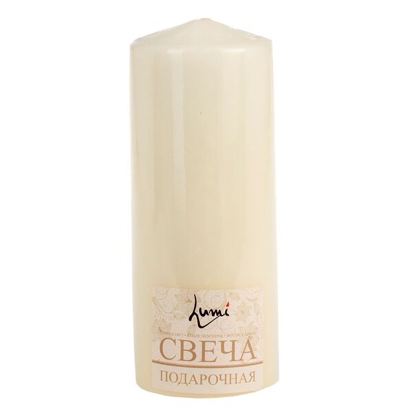 Свеча-столбик, 7х18 см, слоновая кость