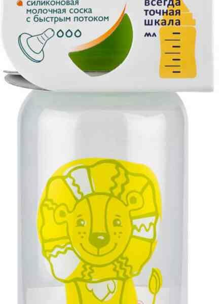 Бутылочка Пома с силиконовой молочной соской с 6 месяцев, в ассортименте