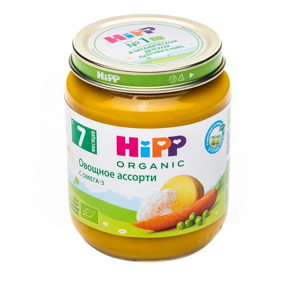 

Пюре детское HiPP Organic Овощное ассорти, с 7 месяцев 100 г