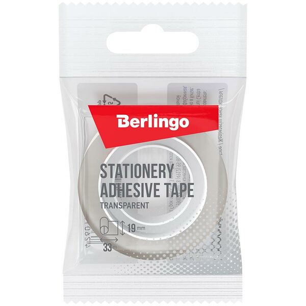 Клейкая лента 19мм*33м прозр., в пакете AT19331