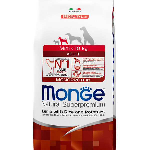 Monge Dog Speciality Mini для взрослых собак мелких пород Ягненок, рис и картофель