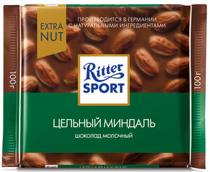 Шоколад Ritter Sport молочный с цельным миндалем в Магнит со скидкой –35%