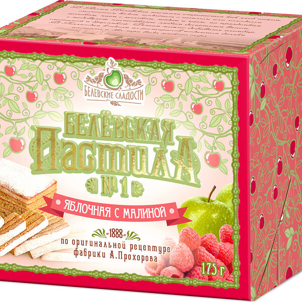 Пастила Белевские сладости Белёвская яблочная с малиной, 175г