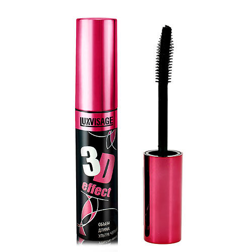 Тушь для ресниц Luxvisage 3D Effect объем и длина, ультра черная, 10 г
