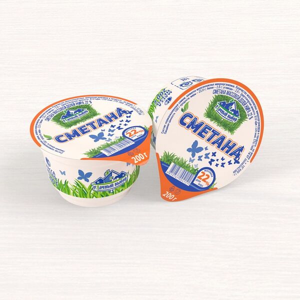 Сметана 22% стакан 200г МСЗ Кобрин