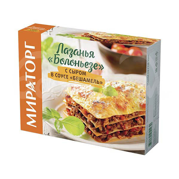 Лазанья Болоньезе Мираторг 350гр Сыр в соусе Бешамель зам карт/уп