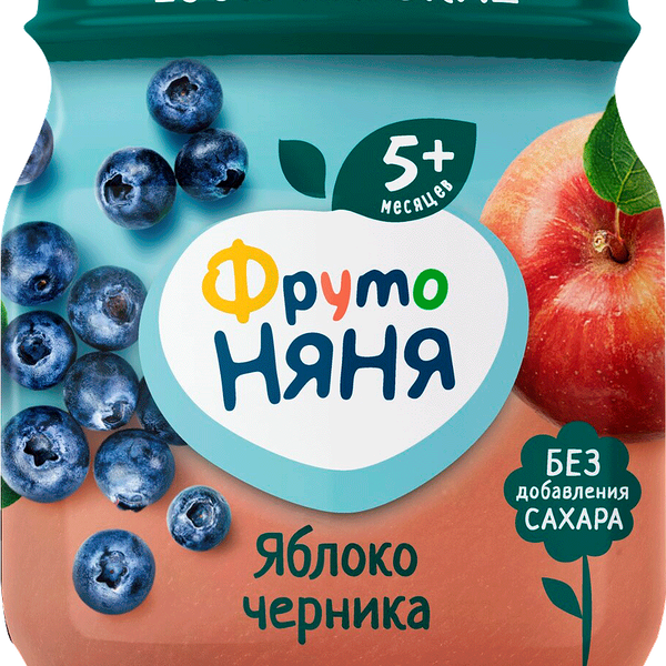 Фруктовое пюре Фрутоняня черника-яблоко с 5 месяцев