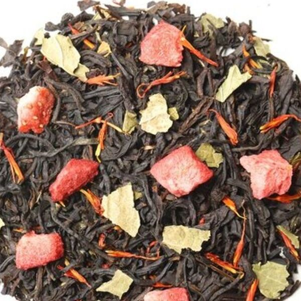 Чай Земляника со сливками чёрный ароматизированный