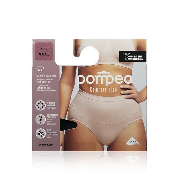 Женские трусы Pompea Slip Comfort Size, Nero, XXXL