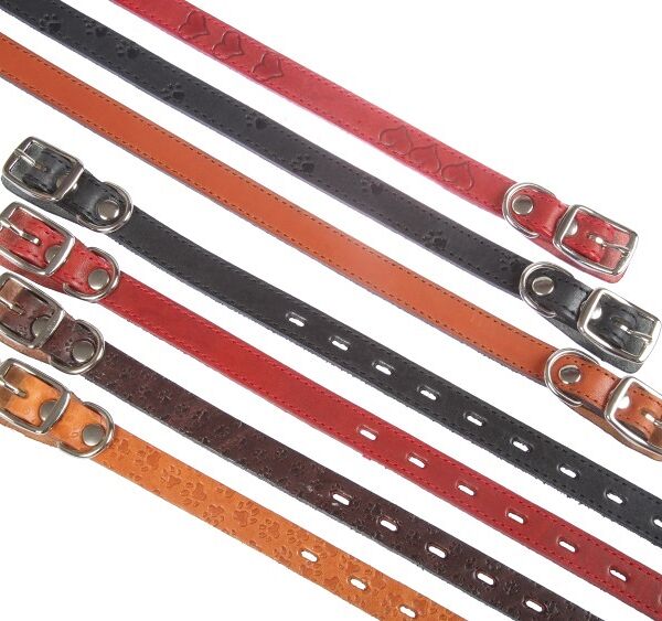 Ошейник для собак средних пород тисненый цвета в ассортименте 45х1,7 см