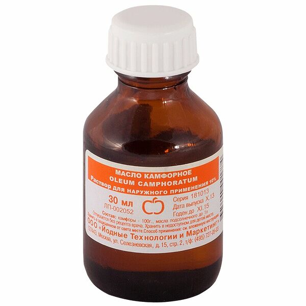 Камфорное масло р-р д/наружн.прим.10% фл.30мл №1