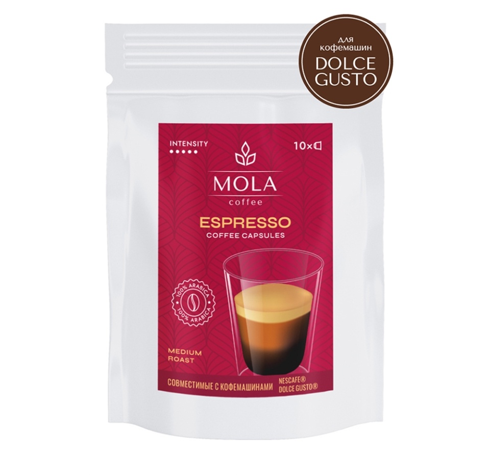 

Кофе Mola Espresso в капсулах для кофемашин 10 шт. 60 г
