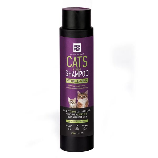 Шампунь для кошек и котят гипоаллергенный, с повышенным пенообразованием, 400мл