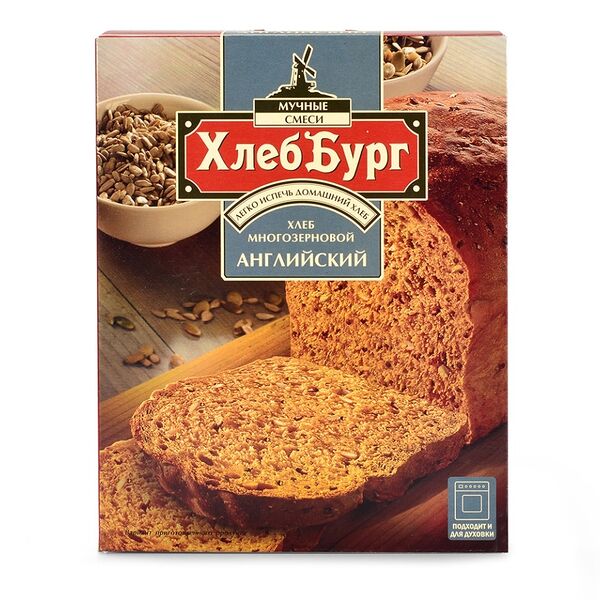 Смесь для выпечки ХлебБург Хлеб многозерновой Английский, 400г