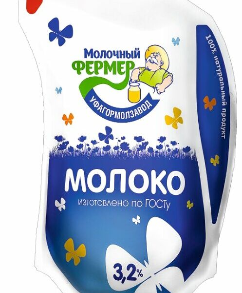 Молоко Молочный Фермер пастеризованное, 3.2%
