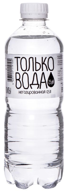 

Питьевая вода Только вода артезианская негазированная 500 мл