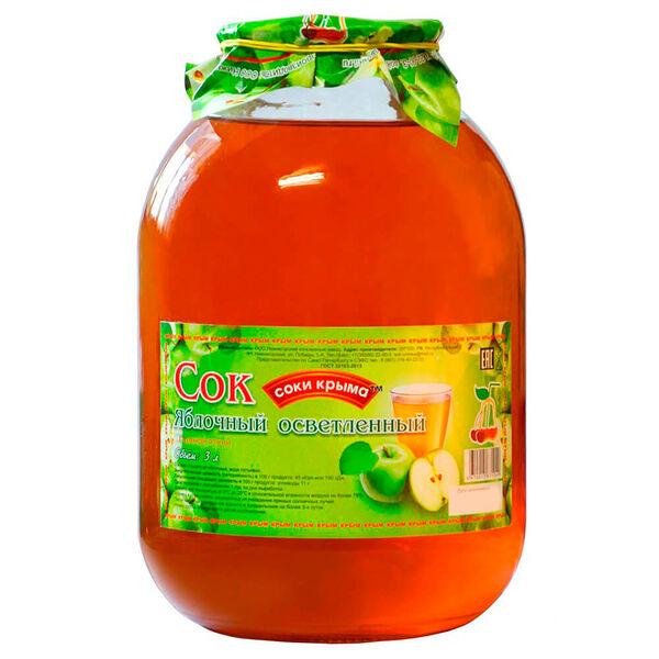 Сок соки крыма 3 л яблочный осветленный ско