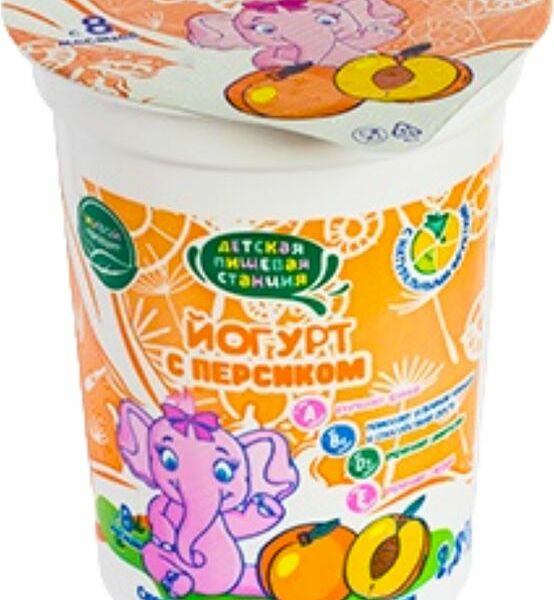 Йогурт Детская пищевая станция с персиком для детей с 8 мес. 2.8% 170г