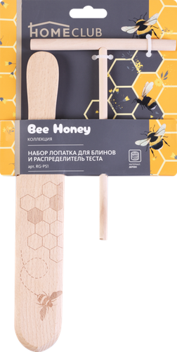 

Набор кулинарный HOMECLUB Bee Honey, лопатка для блинов + распределитель теста, дерево, Арт. RG-PS1