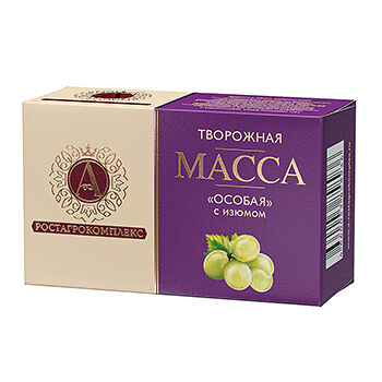 Масса творожная А.Ростагрокомплекс Особая с изюмом 23%, без змж