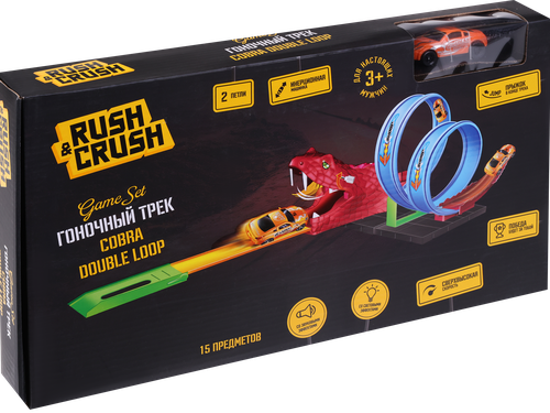 

Набор игровой Rush&Crush Трек Змея с инерционной машинкой со световыми и звуковыми эффектами