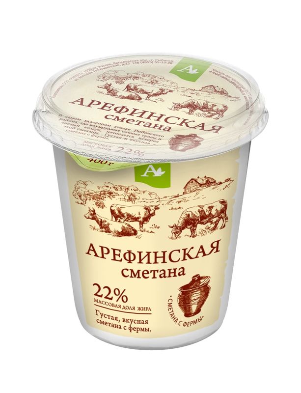 

Сметана Арефинское 22% 400 г