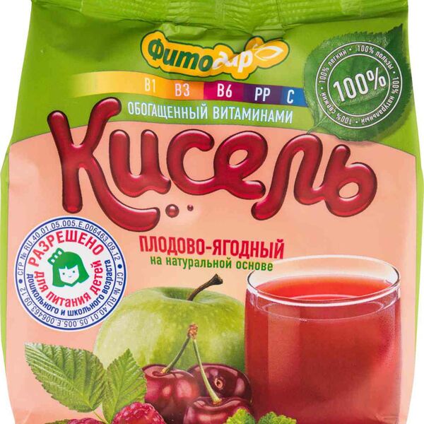 Кисель плодово-ягодный Фитодар на натуральной основе