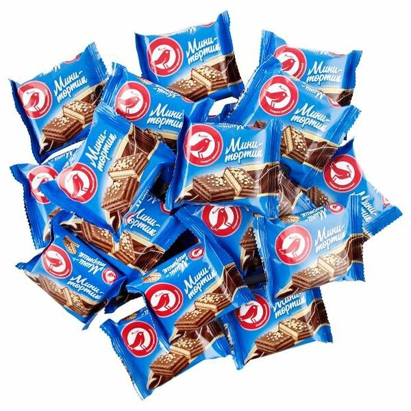 Мини-тортик Ашан Красная птица вафельный глазированный