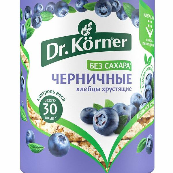 Хлебцы Dr.Korner Злаковый коктейль черничный, 100г