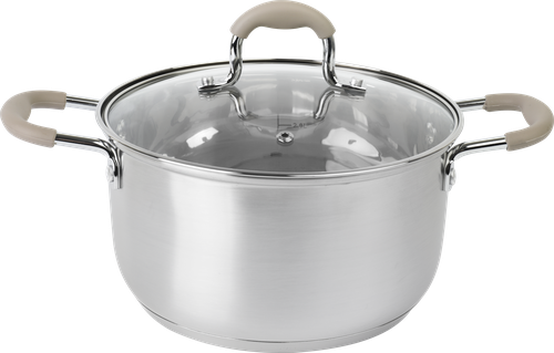 

Кастрюля HOMECLUB Harmony, с крышкой, силиконовые ручки, нержавеющая сталь, 5.8л Арт. GS-5