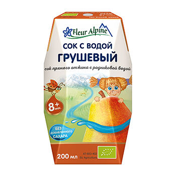 Cок Fleur Alpine прямого отжима с родниковой водой груша с 8 месяцев 