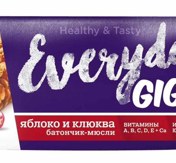 Фруктовый батончик Everyday Granola с яблоком и клюквой фрукты