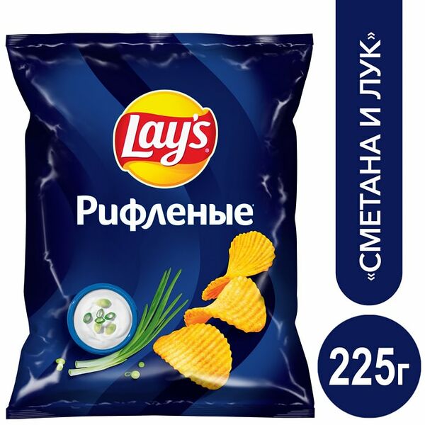 Чипсы Lays Сметана и Лук 225г