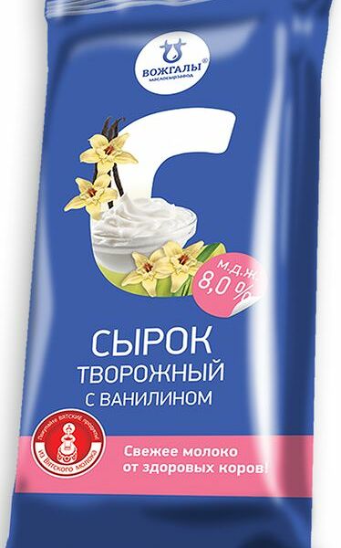 Сырок творожный Вожгалы с сахаром и ванилином 8% 100г