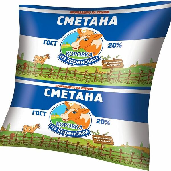 Сметана Коровка из Кореновки Кореновская 20%, 400 г