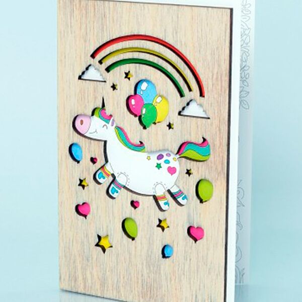 Открытка Shense Единорожка