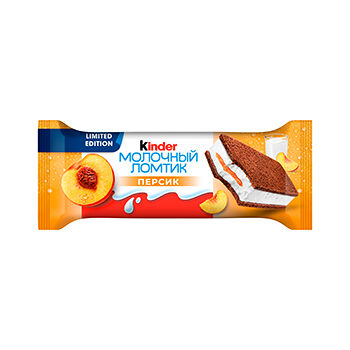 Пирожное бисквитное Kinder Молочный Ломтик с молочно-персиковой начинкой 23,5% 28г Германия