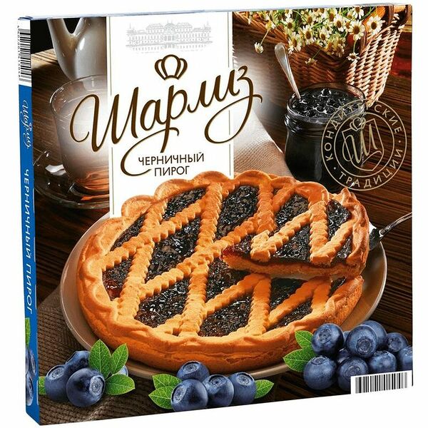 Пирог Шарлиз песочный с черничным джемом, 430г