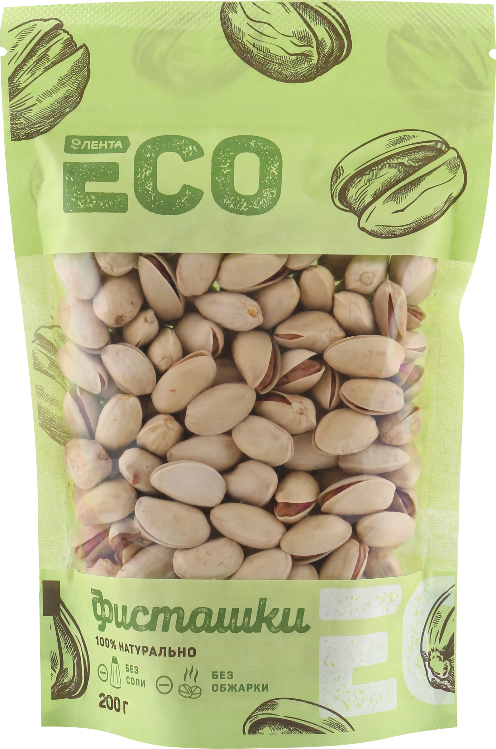 

Фисташки сушеные ЛЕНТА ECO в скорлупе 200г