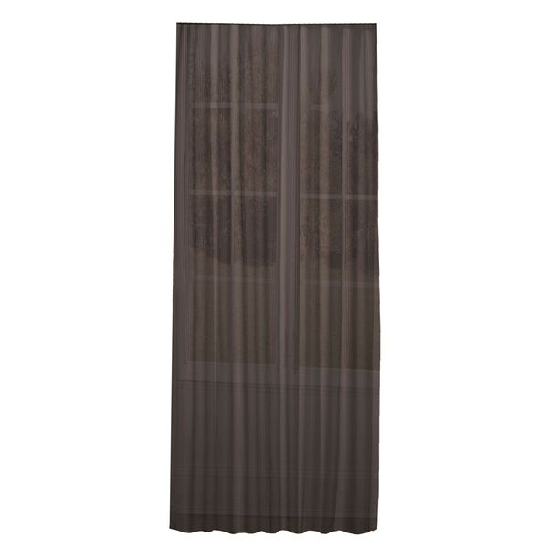Гардина Полоса, 150х270 см, имитация льна, без подгиба, на шторной ленте, коричневый