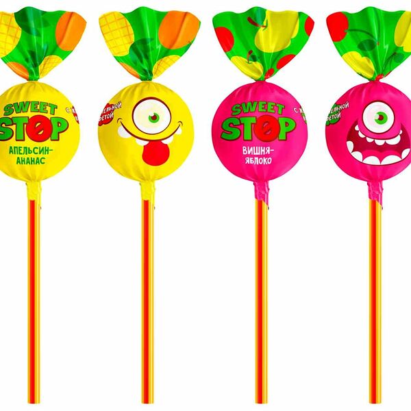 Конфета Славянка Sweet Stop на палочке, в ассортименте, вес