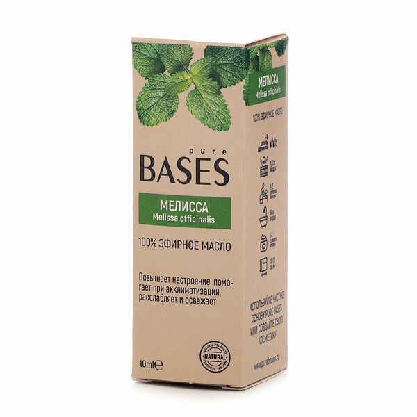 Масло эфирное 100% мелисса 10 мл TM Bases (Басес)