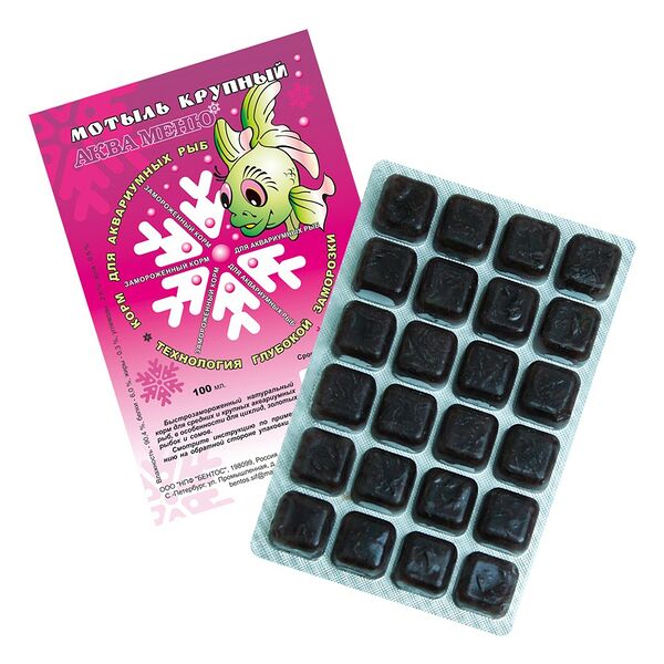 Корм для рыб КАРДИНАЛ Мотыль крупный мороженый