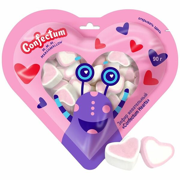 Зефир Confectum Hearts жевательный, 90г