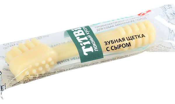 Лакомство Titbit Dental+ Зубная щетка с сыром для собак мелких пород 13 г