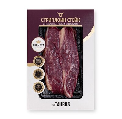 Стриплойн (Нью-Йорк стейк) из говядины сухого созревания Taurus 600 г, Россия