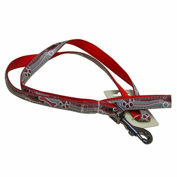 Поводок для собак GREAT&SMALL светоотражающий 25х750мм нейлон красный