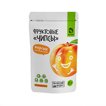 Чипсы фруктовые Вкусно из Крыма Персик сублимированный без сахара 25г, Россия