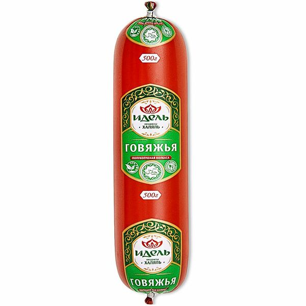 Колбаса полукопчёная Идель Говяжья Халяль категория Г, 500г